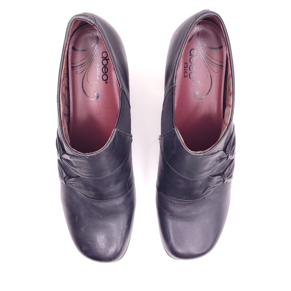 Abeo Black Block Heel Slip On Loafer Shoes 9 - Picture 3 of 7